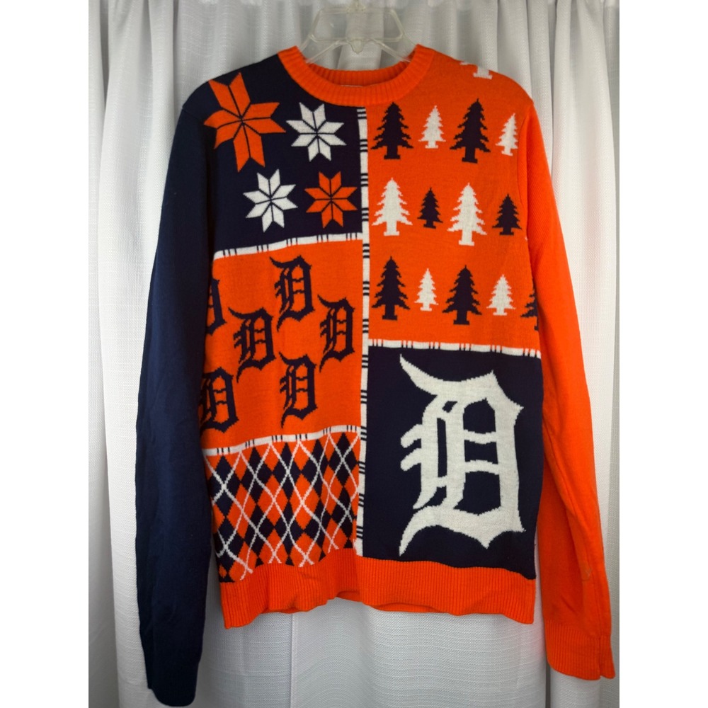 Detroit Tigers MLB Forever Collectibles Genuine Merch Ugly Christmas Sweater M
